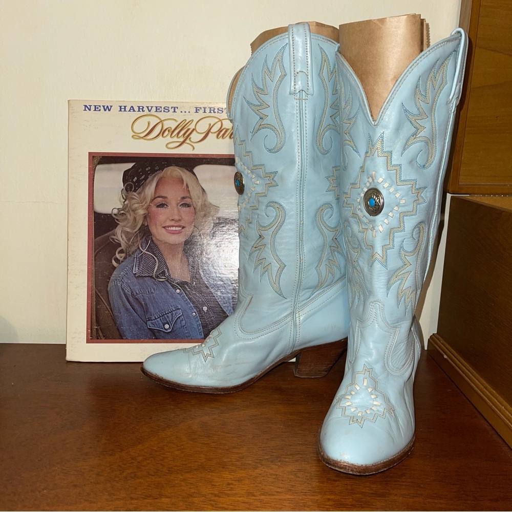 Baby blue cowgirl boots